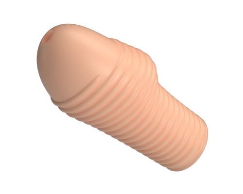 Телесная насадка на пенис с ребрышками Hoytt - 9 см.