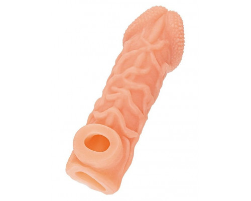 Заказать Телесная закрытая насадка с венками Cock Sleeve Size L - 17,6 см. Заказать Телесная закрытая насадка с венками Cock Sleeve Size L - 17,6 см.