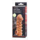 Заказать Телесная закрытая насадка с шариками Cock Sleeve 010 Size S - 13,8 см.