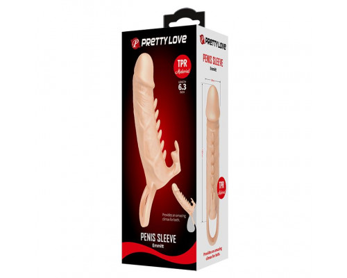 Заказать Телесная удлиняющая насадка Penis Sleeve Emmitt - 17 см.