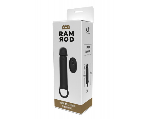 Черная насадка-удлинитель с вибрацией Vibrating Extender With Remote