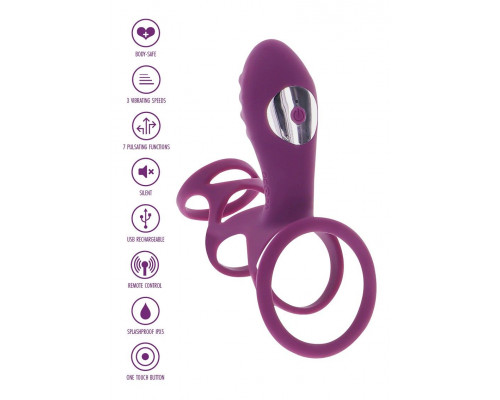 Фиолетовая эрекционная вибронасадка Halo Halo C-Ring Sleeve