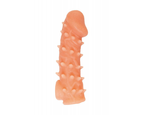 Заказать Телесная закрытая насадка с пупырышками Cock Sleeve Size M - 15,6 см.
