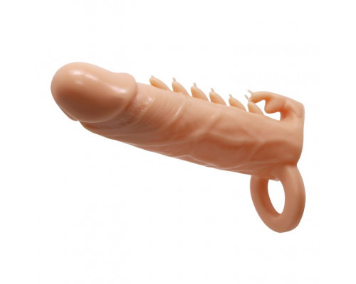 Заказать Телесная удлиняющая насадка Penis Sleeve Emmitt - 17 см.