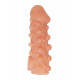 Заказать Телесная закрытая насадка с шариками Cock Sleeve Size L - 17,6 см.