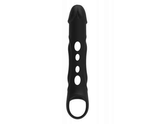 Черная насадка-удлинитель Vibrating Extender With Remote с вибрацией