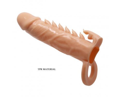 Заказать Телесная удлиняющая насадка Penis Sleeve Emmitt - 17 см.