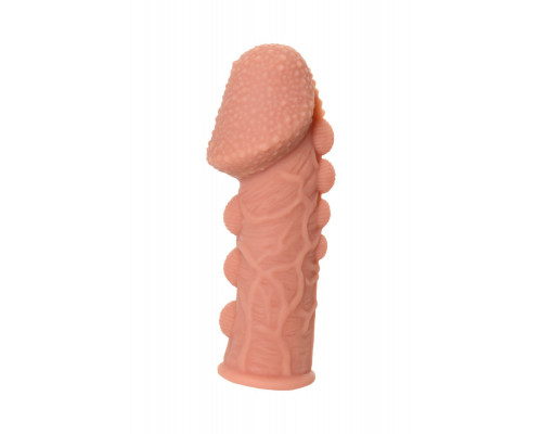 Заказать Насадка на фаллос с пузыриками, венками и ребристостью Extreme Sleeve 009 S-size - 12,7 см.