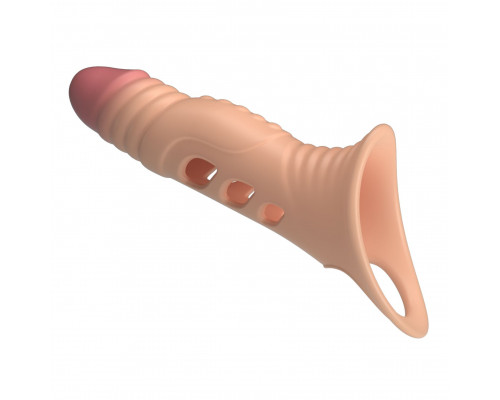 Телесная удлиняющая насадка на пенис с вибрацией