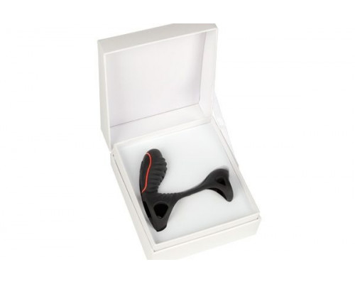 Чёрная насадка на фаллос Gladiator + LRS  с трехкнопочным пультом управления