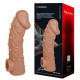 Заказать Телесная насадка на фаллос с отверстием для мошонки EXTREME SLEEVE - 15,6 см.