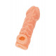 Заказать Телесная закрытая насадка с венками Cock Sleeve Size L - 17,6 см.