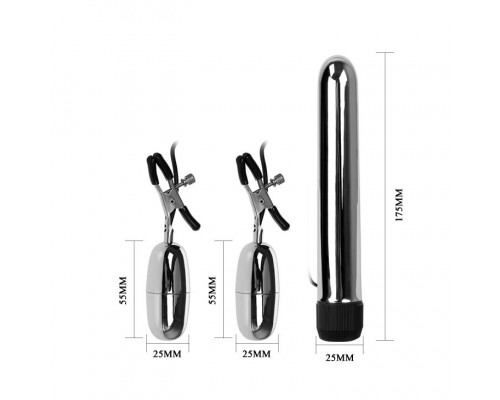 Заказать Набор из вибратора и вибростимуляторов для груди