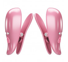 Розовые вибромассажеры для сосков с пультом ДУ Cayley