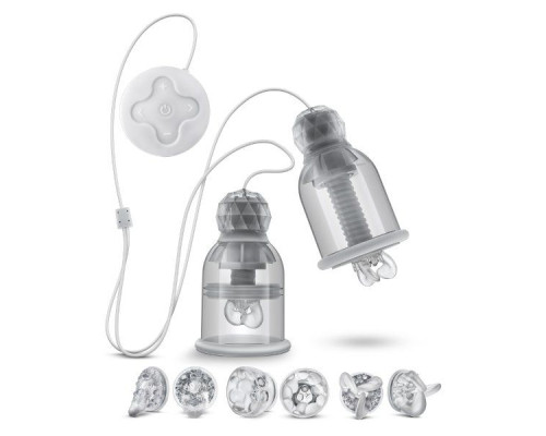 Прозрачные вибронасадки на соски со сменными колпачками Titillator