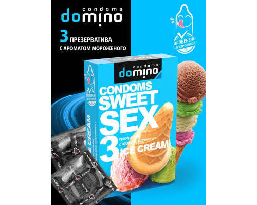 Заказать Презервативы для орального секса DOMINO Sweet Sex с ароматом мороженого - 3 шт.
