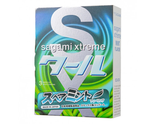 Заказать Презервативы Sagami Xtreme Mint с ароматом мяты - 3 шт.