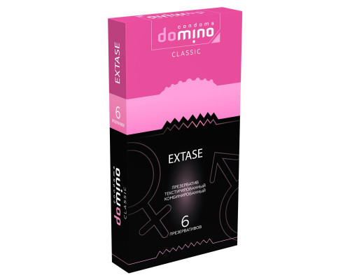 Заказать Презервативы с точками и рёбрышками DOMINO Classic Extase - 6 шт.