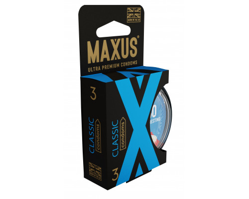 Заказать Классические презервативы в пластиковом кейсе MAXUS Classic - 3 шт.