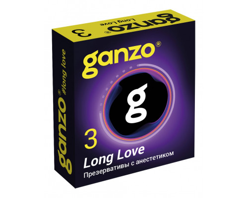 Заказать Презервативы с анестетиком для продления удовольствия Ganzo Long Love - 3 шт.