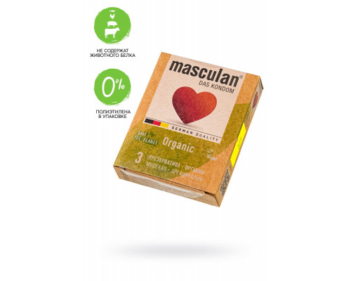 Заказать Экологически чистые презервативы Masculan Organic - 3 шт.