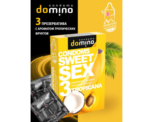 Заказать Презервативы для орального секса DOMINO Sweet Sex с ароматом тропических фруктов - 3 шт.