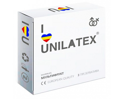 Заказать Разноцветные ароматизированные презервативы Unilatex Multifruits - 3 шт.