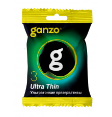 Ультратонкие презервативы Ganzo Ultra thin в мягкой упаковке - 3 шт.