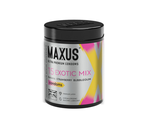 Заказать Цветные ароматизированные презервативы MAXUS Exotic Mix - 15 шт.