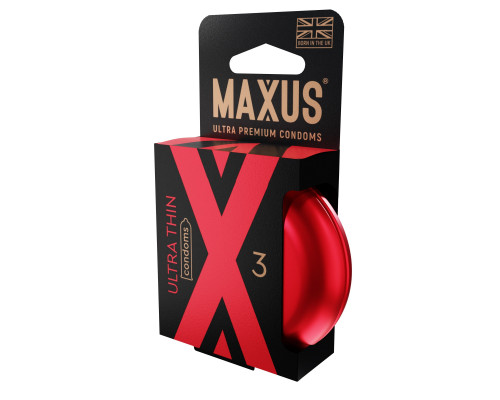Заказать Ультратонкие презервативы в железном кейсе MAXUS Ultra Thin - 3 шт.