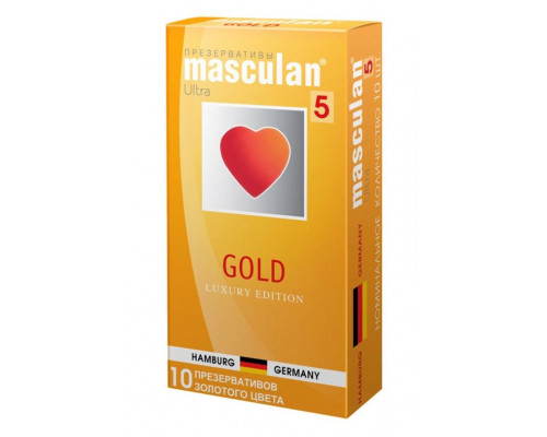 Заказать Презервативы Masculan Gold с ароматом ванили - 10 шт.