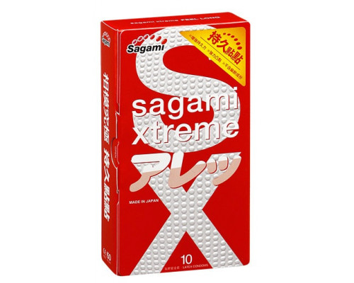 Заказать Утолщенные презервативы Sagami Xtreme Feel Long с точками - 10 шт.
