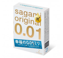Увлажнённые презервативы Sagami Original 0.01 Extra Lub - 2 шт.