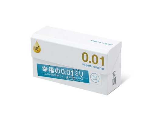 Заказать Увлажнённые презервативы Sagami Original 0.01 Extra Lub - 12 шт.