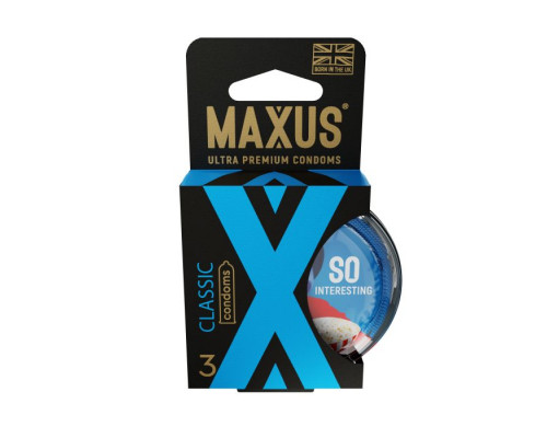 Заказать Классические презервативы в пластиковом кейсе MAXUS Classic - 3 шт.