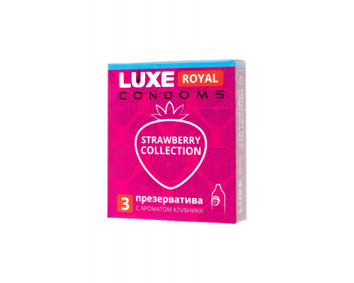 Заказать Презервативы с ароматом клубники LUXE Royal Strawberry Collection - 3 шт.