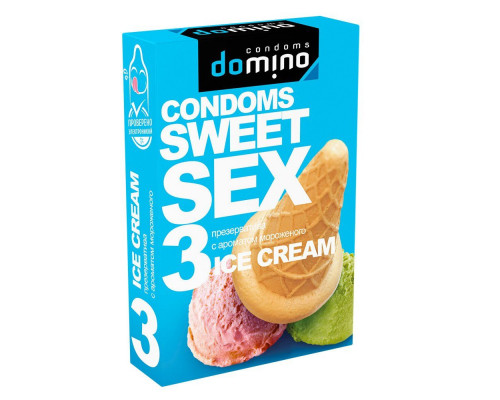 Заказать Презервативы для орального секса DOMINO Sweet Sex с ароматом мороженого - 3 шт.