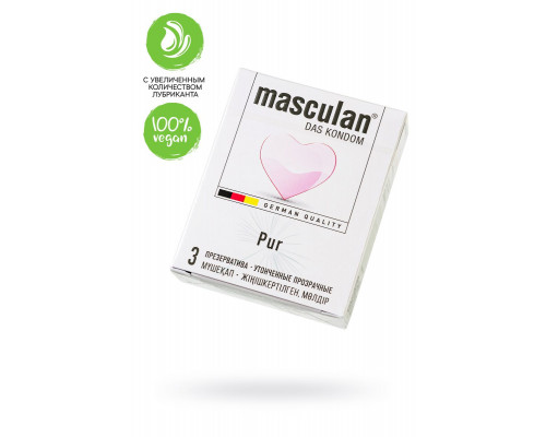 Заказать Супертонкие презервативы Masculan Pur - 3 шт.