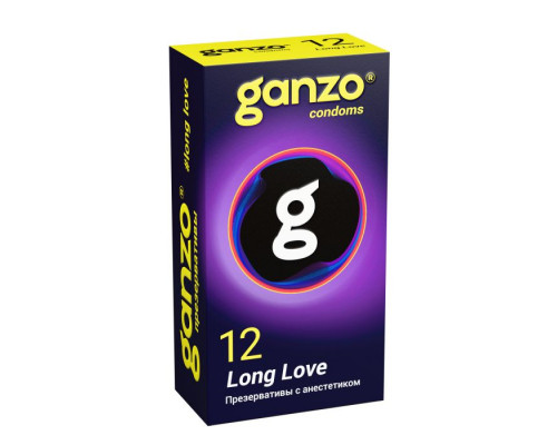 Презервативы с анестетиком для продления удовольствия Ganzo Long Love - 12 шт.