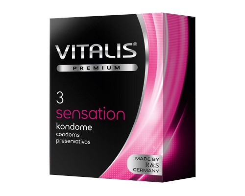 Заказать Презервативы с пупырышками и кольцами VITALIS PREMIUM sensation - 3 шт.
