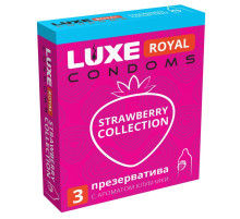 Презервативы с ароматом клубники LUXE Royal Strawberry Collection - 3 шт.