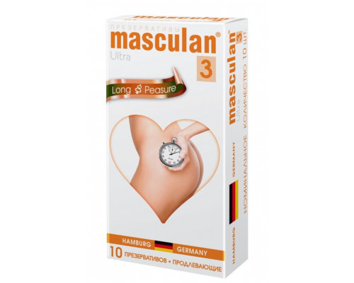 Заказать Презервативы Masculan Long Pleasure с продлевающим эффектом - 10 шт.