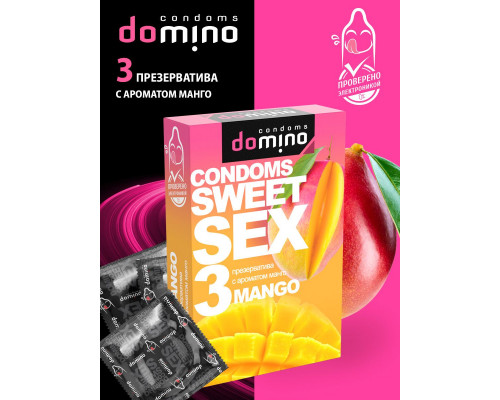 Заказать Презервативы для орального секса DOMINO Sweet Sex с ароматом манго - 3 шт.