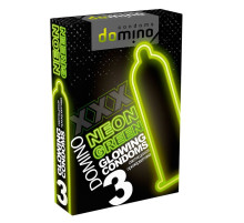Презервативы DOMINO Neon Green со светящимся в темноте кончиком - 3 шт.