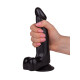 Заказать Чёрный фаллоимитатор с вытянутой головкой - 17,8 см.