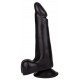 Заказать Чёрный фаллоимитатор с вытянутой головкой - 17,8 см.
