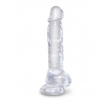 Прозрачный фаллоимитатор 8  Cock with Balls - 22,2 см.