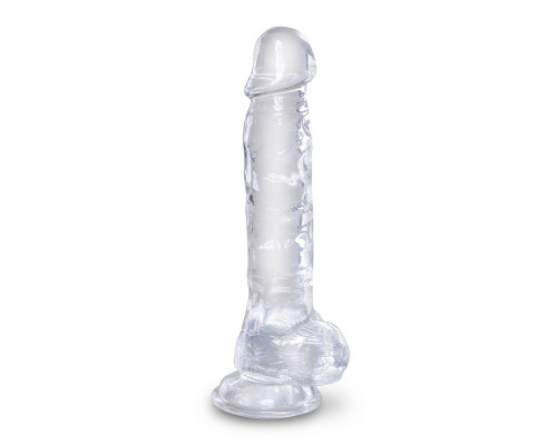 Заказать Прозрачный фаллоимитатор 8  Cock with Balls - 22,2 см.