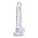 Заказать Прозрачный фаллоимитатор 8  Cock with Balls - 22,2 см.