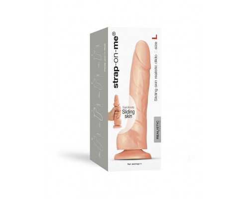 Заказать Телесный фаллоимитатор Strap-On-Me Sliding Skin Realistic Dildo size L